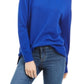 Karen Scott Women's Seam Detail Cotton Mock Neck Sweater Blue Size X-Small
