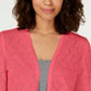 Charter Club Women's Pointelle Completer Cardigan Pink Size Medium
