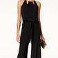 Thalia Sodi Women's Chain Neck Jumpsuit Black  Size XXL