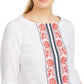 Charter Club Women's Printed Bell Sleeve Linen Blend Top White Size Petite Medium