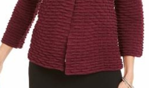 JM Collection Women's Holiday Party Textured Sweater Jacket Purple Size Small