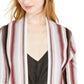 INC International Concepts Women's Striped Open Front Cardigan Pink Size Petite L