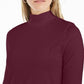 Charter Club Women's Supima Cotton Mock Neck Top Wine Size X-Large