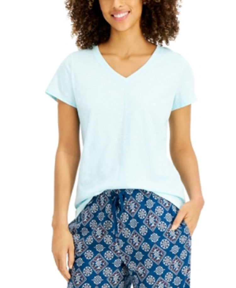 Charter Club Women's Intimates Solid Sleepwear Shirt Blue Size Medium