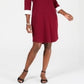 Karen Scott Women's Contrast Trim Cotton Shirtdress Red Size Petite Small