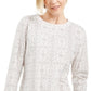 Karen Scott Women's Sport Printed Microfleece Top White Size X-Small