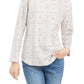 Karen Scott Women's Sport Printed Microfleece Top White Size X-Small
