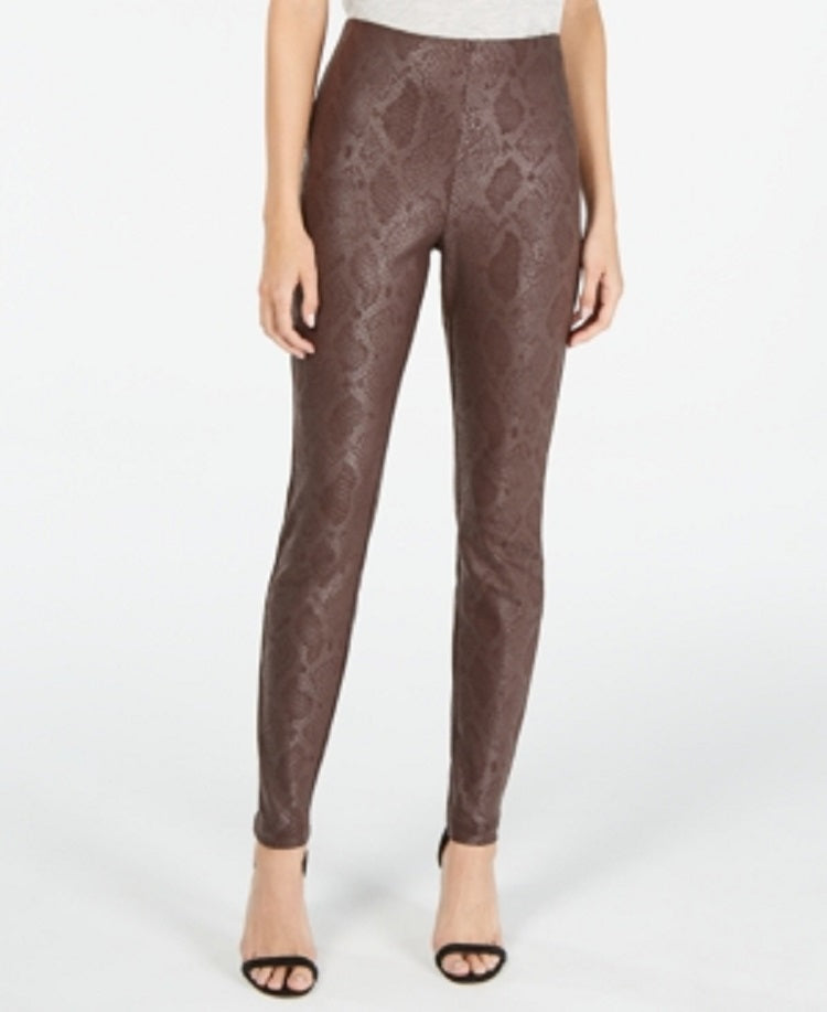 INC International Concepts Women's Snake Print Skinny Pants Brown Size 0
