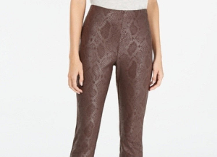 INC International Concepts Women's Snake Print Skinny Pants Brown Size 0
