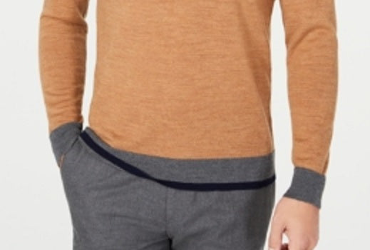 Tasso Elba Men's Merino Wool Blend Sweater Brown Size X-Large