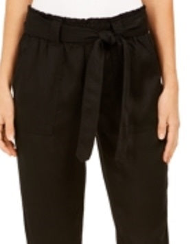 Style & Co Women's Tie Belted Utility Pants Black Size Large