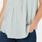 Style & Co Women's Textured Flutter Sleeve Top Green Size Small