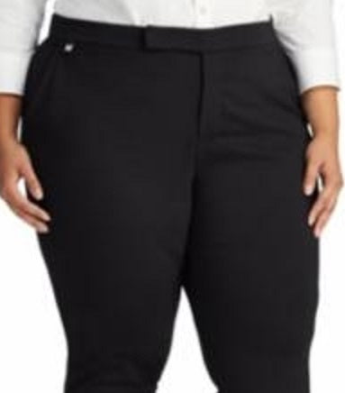 Ralph Lauren Women's Stretch Ponte Knit Skinny Pants Polo Black Size 3X