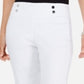 JM Collection Women's Cropped Zipper Trim Pants White Size -Petite S