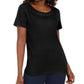 Karen Scott Women's Cotton Crochet Trim T-Shirt Black Size X-Small