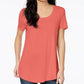 Maison Jules Women's Short Sleeve Crew Neck T-Shirt Top Orange Size Large