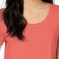Maison Jules Women's Short Sleeve Crew Neck T-Shirt Top Orange Size Large