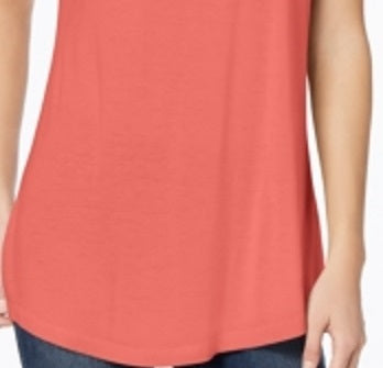 Maison Jules Women's Short Sleeve Crew Neck T-Shirt Top Orange Size Large