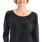 JM Collection Women's Rivet Dolman Sleeve Top Black Size X-Small