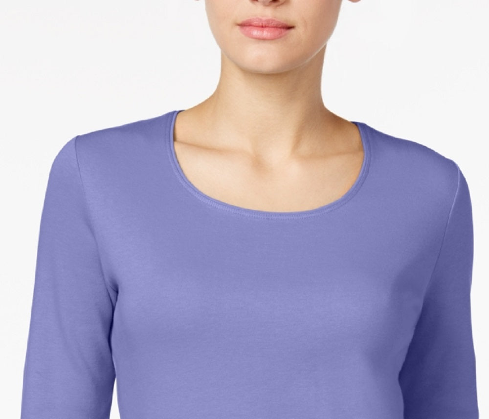 Karen Scott Women's Scoop Neck Top In Purple Size Small