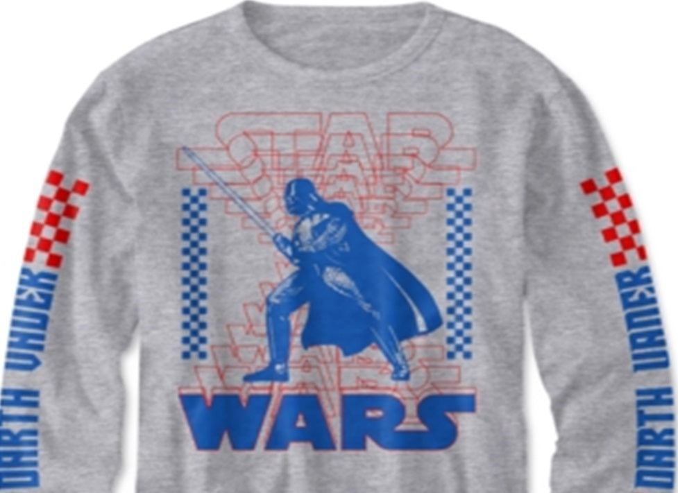 Star Wars Big Boy's Sith Lord Vader T-Shirt Gray Size Medium
