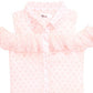 Epic Threads Big Girl's Scalloped Ruffle Cold Shoulder Shirt Pink Size X-Large