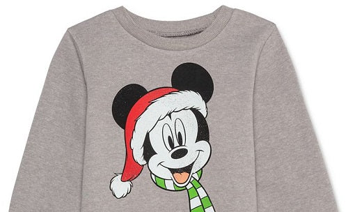Disney Little Boy's Mickey Mouse Holiday Sweatshirt Gray Size 7