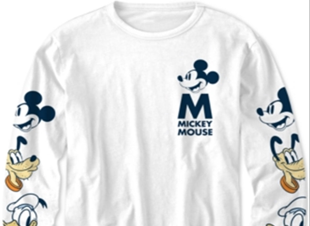 Disney Big Boy's Mickey Mouse Character Heads T-Shirt White Size Large
