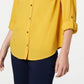 Charter Club Women's Solid Button-up Shirt Yellow Size Petite XL