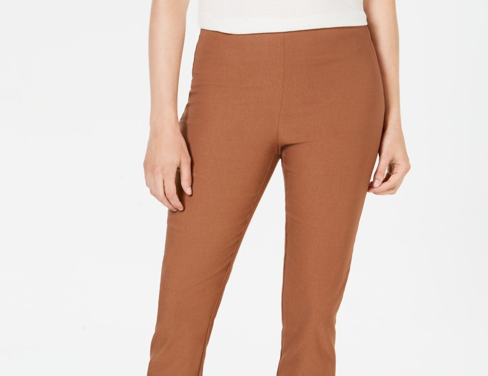 Charter Club Women's Chelsea Tummy Control Skinny Leg Ankle Pants Brown Size 14