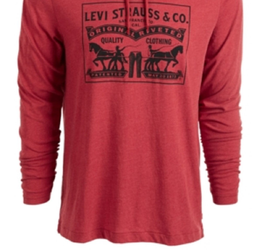 Levi's Men's Logo Hoodie crimson Red Size Large