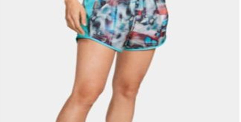 Under Armour Women's Fly by Running Fitness Shorts Green Multi Size M