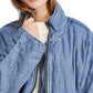 Free People Women's Dolman Quilted Denim Jacket Blue Size X-Small