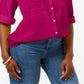 Charter Club Women's Roll Tab Button Down Top Pink Size Small