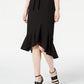 Calvin Klein Women's Ruffled High Low Skirt Black Size 14
