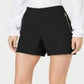 INC International Concepts Women's Bengaline Double Zipper Pull On High Waist Shorts Black Size 14