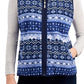 Karen Scott Women's Fair Isle Zip Front Vest Blue Size S