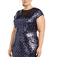 Teeze Me Women's Plus Sequined Party Dress Blue Size 16