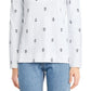 Charter Club Women's Cotton Embroidered Anchor Top White Size Medium