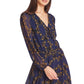 1.STATE Women's Printed Handkerchief MIDI Dress Blue Size Medium