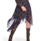 1.STATE Women's Printed Handkerchief MIDI Dress Blue Size Medium