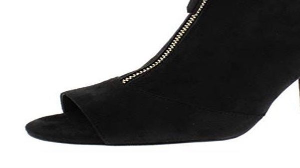 INC International Concepts Women's Kirsi Faux Suede Block Heel BootiesBlack -Size 8.5
