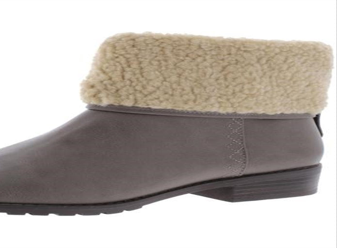 Style & Co Women's Bettey Fold Over Faux Fur Booties Gray Size 6.5 M