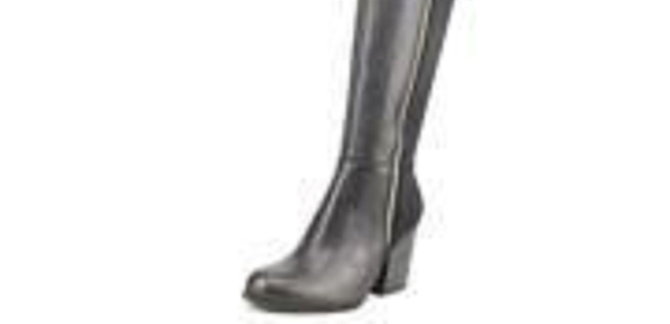 Giani Bernini Women's Arch Support Buckle Accent Slip Resistant Rozario Round Toe Block Heel Zip up Leather Boots Black Size 6.5 M
