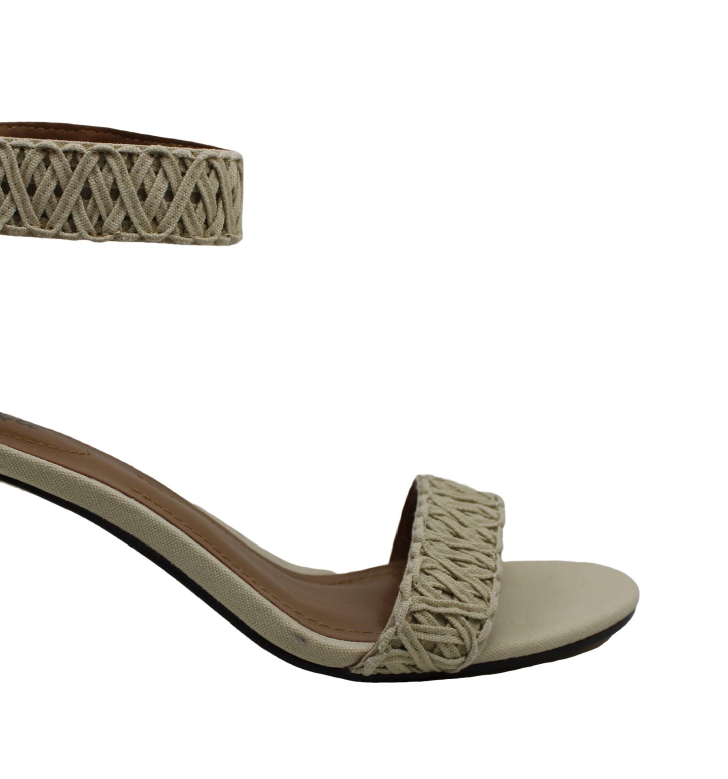 Style & Co Women's Paycee Fabric Open Toe Special Beige  Size 5 M