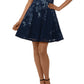 Xscape Women's Sleeveless Halter Short Fit Flare Party Dress Blue Size 8