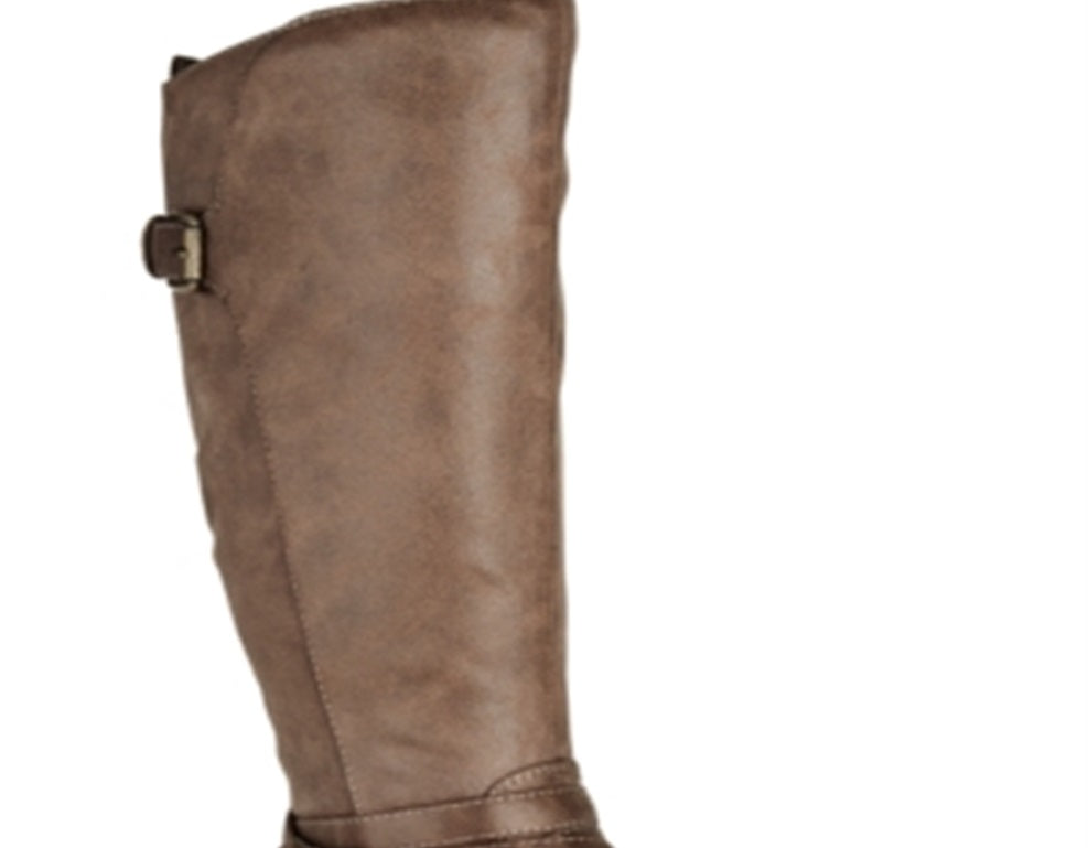 Baretraps Women's Alysha Faux Leather Tall Riding Boots Brown Size 9.5