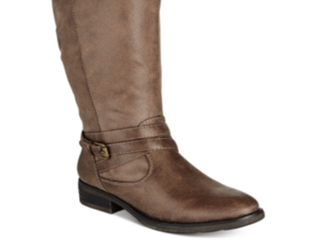 Baretraps Women's Alysha Faux Leather Tall Riding Boots Brown Size 9.5