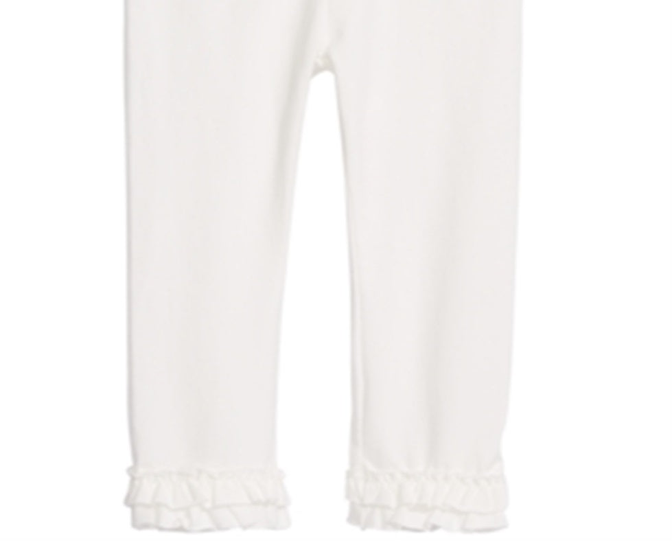 First Impressions Baby Girl's Ruffle Hem Leggings White Size 18MOS