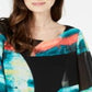 Alfani Women's Abstract Print Top Black Size Petite Medium